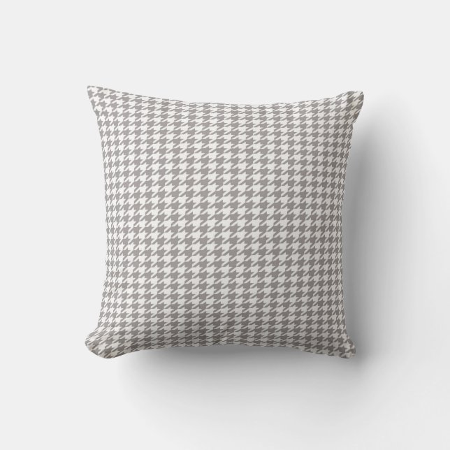 Almofada Houndstooth cinzento (Frente)