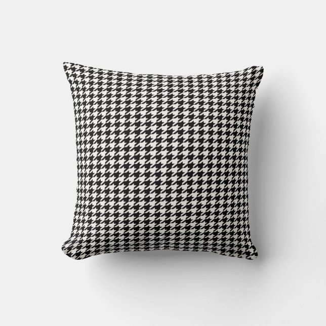 Almofada Houndstooth preto (Frente)
