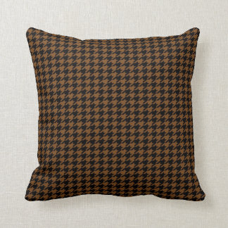 Almofada Houndstooth preto em Brown