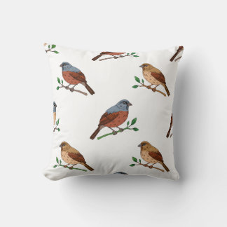 Almofada House Bunting Bird Pattern – Seamless Nature Desig