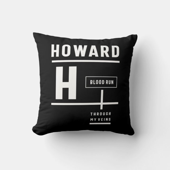 Almofada Howard Personalizated Name Birthday Gift (Frente)