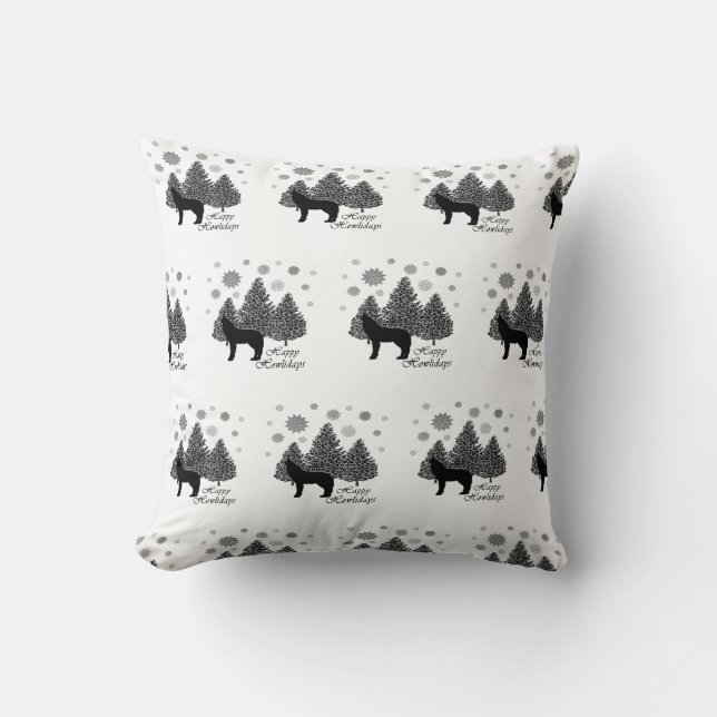 Almofada Howf Happy Howlidays Leopard Pattern Snow (Frente)