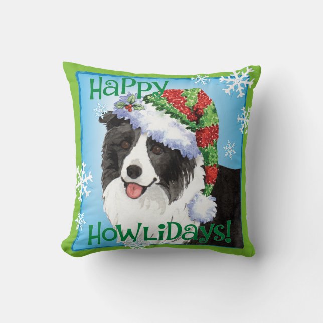 Almofada Howliday feliz border collie (Frente)