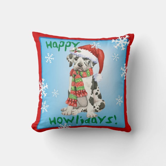 Almofada Howliday feliz great dane (Frente)