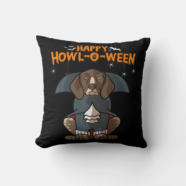 Almofada Howloween German Shorthired Dog Halloween (Frente)
