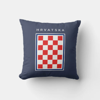 Almofada Hrvatska Checker Blue Border