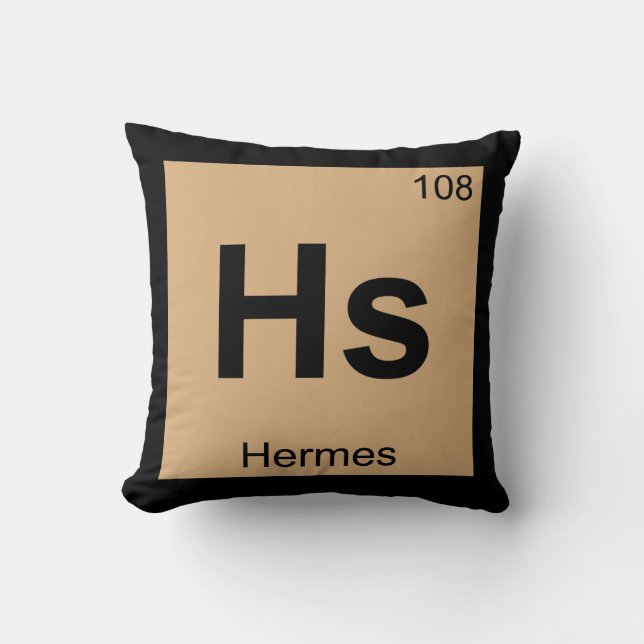 Almofada Hs - Hermes Deus Química Símbolo de Mesa Periódico (Frente)