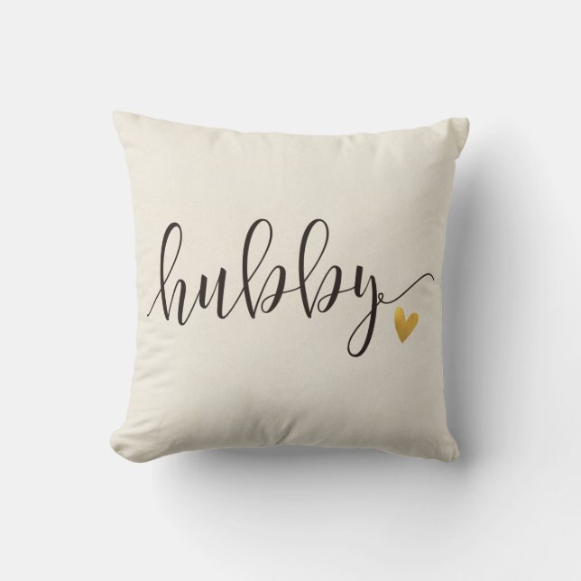 Almofada Hubby, Hubby e Wifey Wedding Gift (Frente)