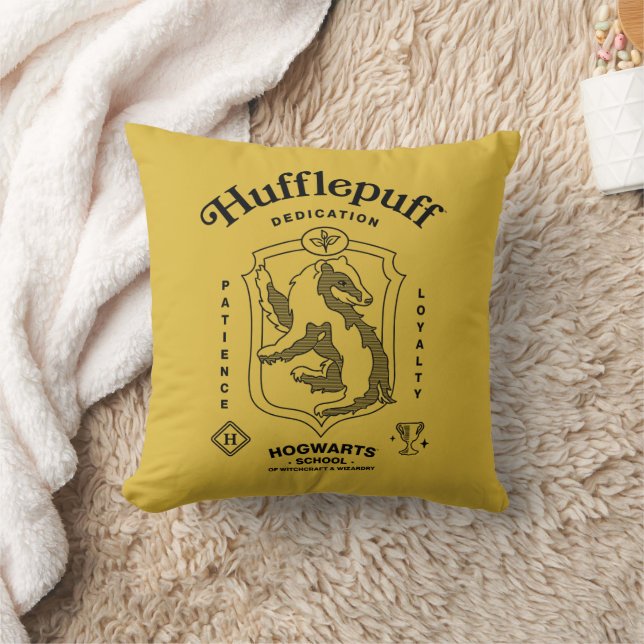 Almofada HUFFLEPUFF™ Dedication Patience Loyalty Crest (Cobertor)