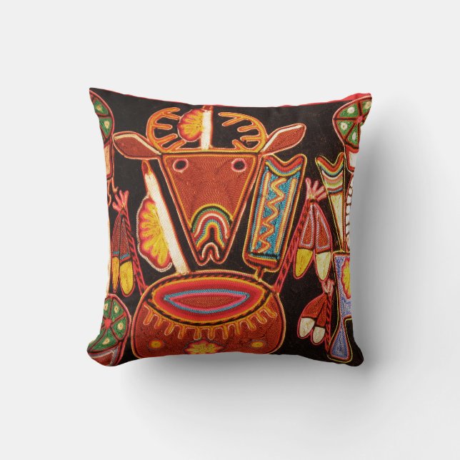 Almofada Huichol Bull Travesseiro decorativo (Frente)