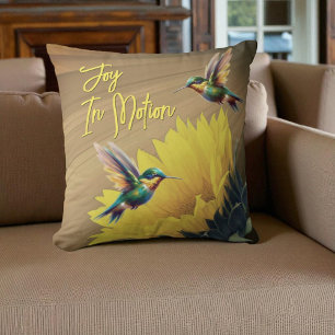 Almofada Hummingbird Art & Sunflower Photoshop Mix