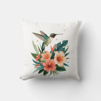 Almofada Hummingbird Bloom Throw Pillow