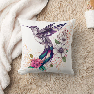Almofada Hummingbird com Travesseiro decorativo de Flores R