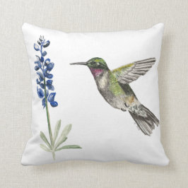 Almofada Hummingbird e Bluebonnet