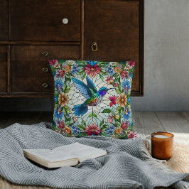 Almofada Hummingbird Gracioso com Efeito de Vidro Obtido