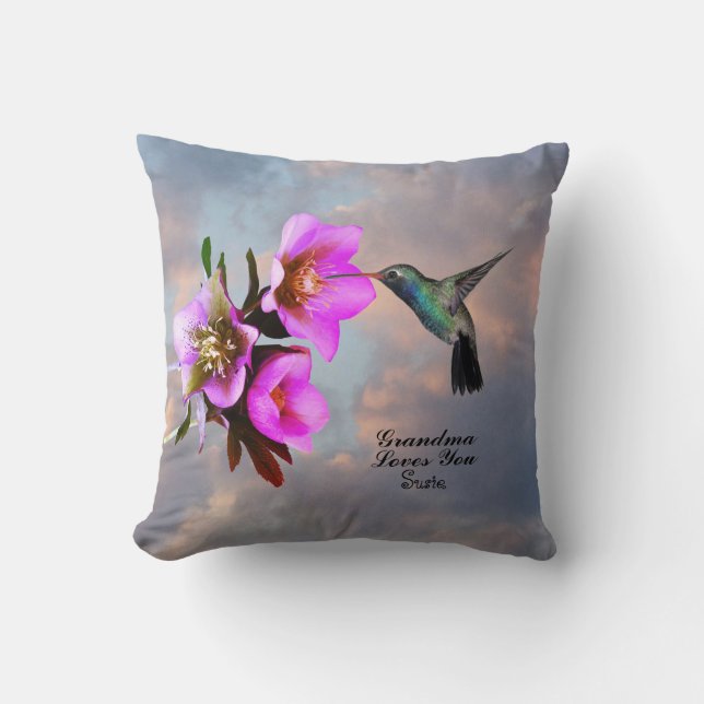 ALMOFADA HUMMINGBIRD-GRANDMA TE AMA (Frente)