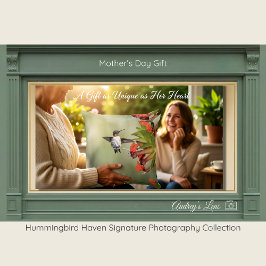 Almofada Hummingbird Red Flora Gift for Mom | Throw Pillow 