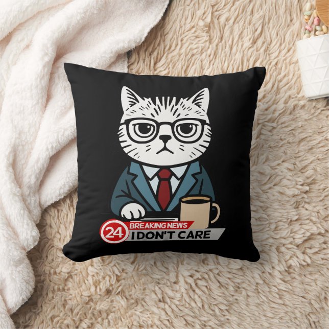 Almofada Humor de Gato Engraçado Sarcástico (Cobertor)