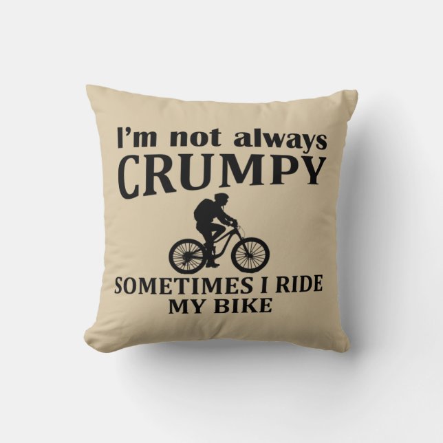 Almofada Humor de MTB Mountain Biking Citação Engraçada de  (Frente)