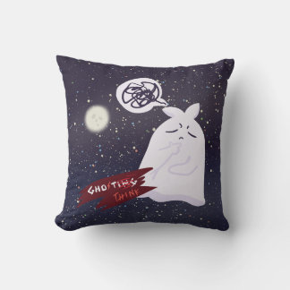 Almofada Humor Divertido de Halloween Fantasma Pensativo