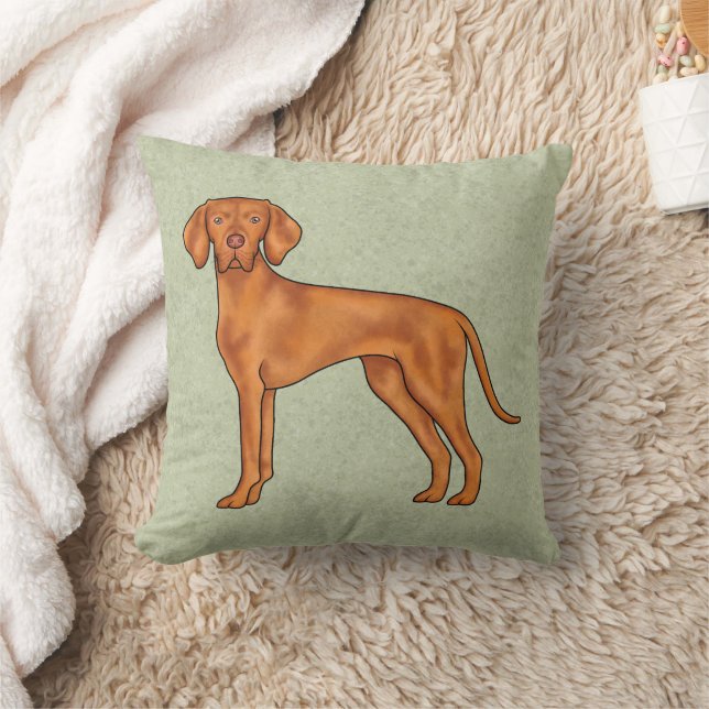 Almofada Húngaro Vizsla Pointer Cão Desenho Verde (Cobertor)