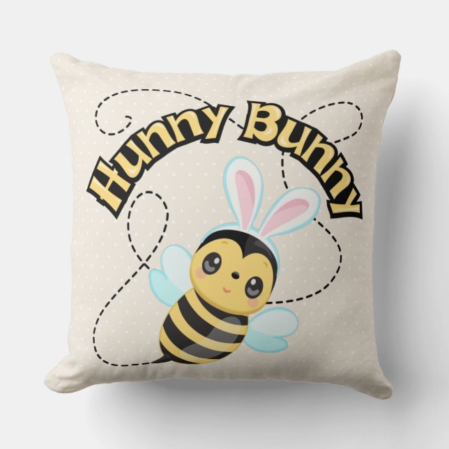 Almofada Hunny Bunny Chiffon Cream Bolinhas Travesseiro (Frente)