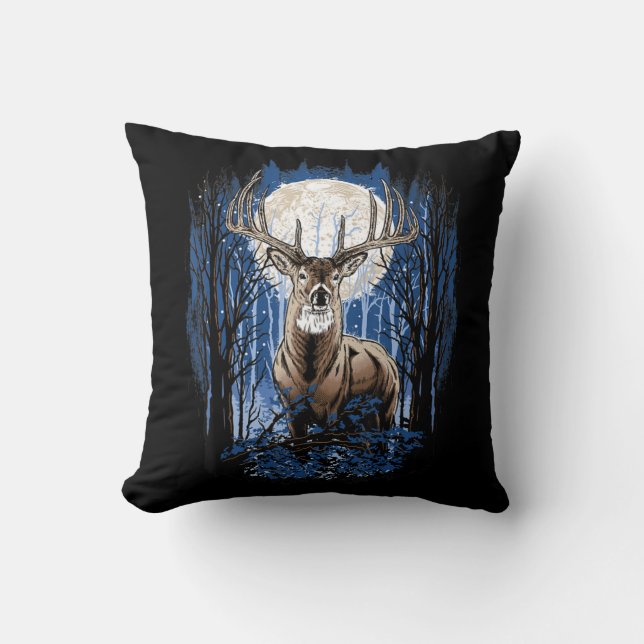 Almofada Hunters Deer Hunting Big Whitetail Buck (Frente)