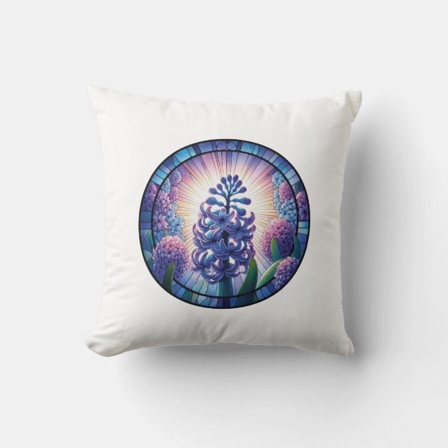 Almofada Hyacinth Stainth Glass Art (Frente)