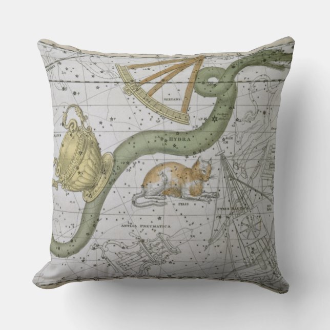 Almofada Hydra, "de um atlas celestial", bar. em 1822 (col (Frente)