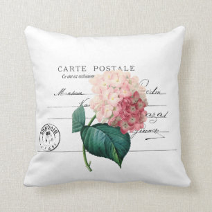 Almofada Hydrangea cor-de-rosa do vintage