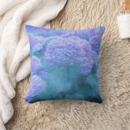 Almofada Hydrangea Floral Chic Purple Teal Vintage