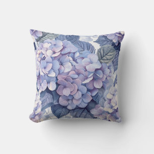 Almofada Hydrangea hortensia pétalas roxas de flor azul