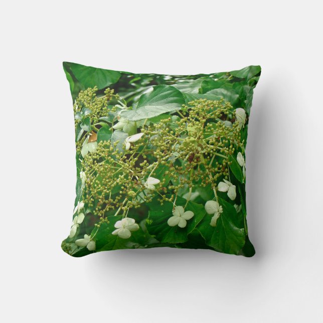 Almofada Hydrangea Subida Branca - Travesseiro (Frente)