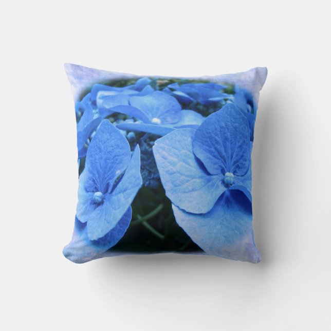 Almofada Hydrangeas Azul - Travesseiro (Frente)