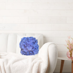 Almofada Hydrangeas florais elegantes de periguito azul
