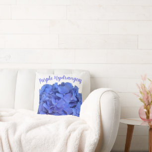 Almofada Hydrangeas florais elegantes de periguito azul