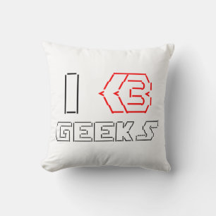 Almofada I Heart Geeks ASCII ART