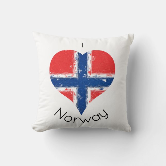 Almofada I Heart Norway Distress Heart Flag (Frente)