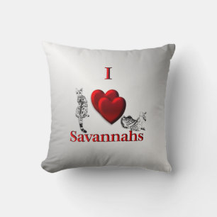 Almofada I Heart Savannah Cat Silver