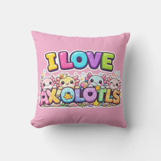 Almofada I Love Axolotls Kawaii Cushion Pillow