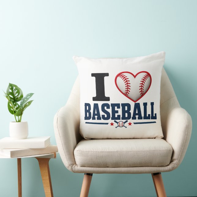 Almofada I Love Baseball Personalized Baseball Room Decor D (Cadeira)