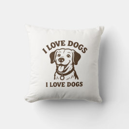 Almofada I Love Dogs Pillow – Cozy & Cute Dog Lover Decor