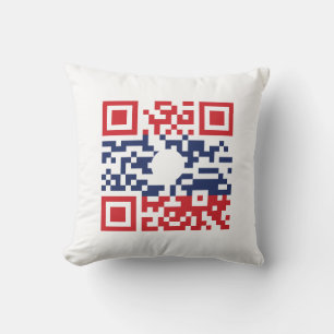 Almofada I Love Laos (Khoy Huk Lao) Flag QR Code Geek Lao
