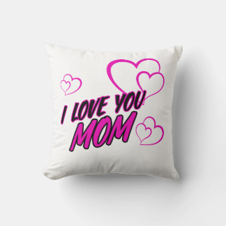 Almofada “I Love Mom” Decorative Throw Pillow – Heart Desig