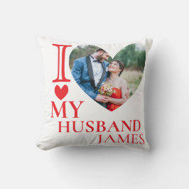 Almofada I Love My Husband Custom Photo Heart