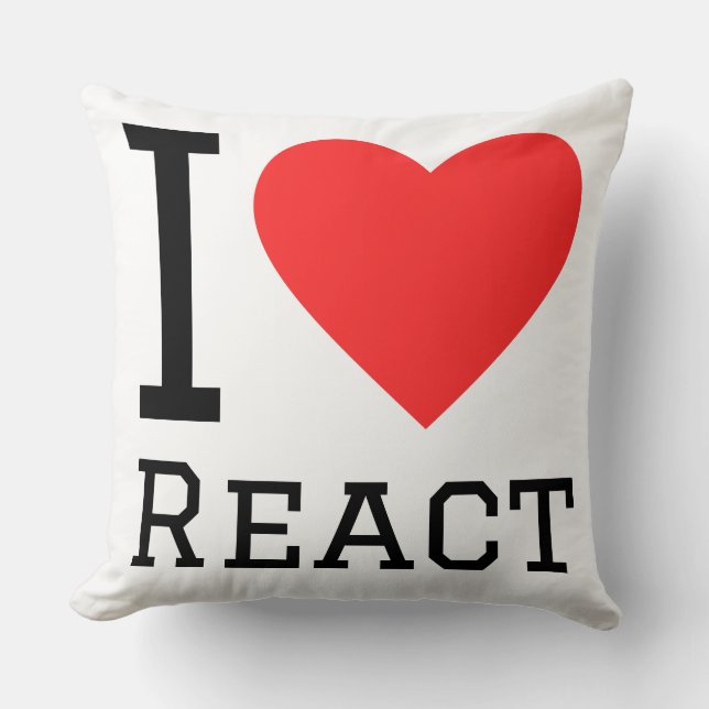 Almofada I love react (Frente)