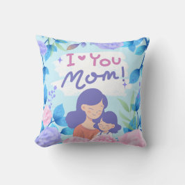 Almofada I Love U Mom Heartfelt Message Throw Pillow