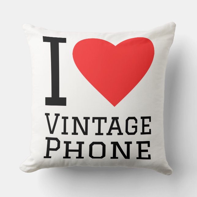 Almofada I love vintage phone  (Frente)