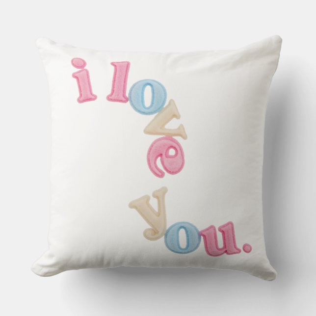 Almofada "i love you" Patch Art Pillow | Aesthetic Home Dec (Frente)