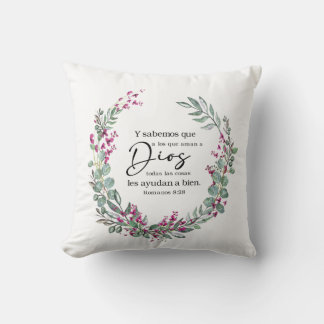 Almofada I sabemos que a los que aman a Dios Throw Pillow